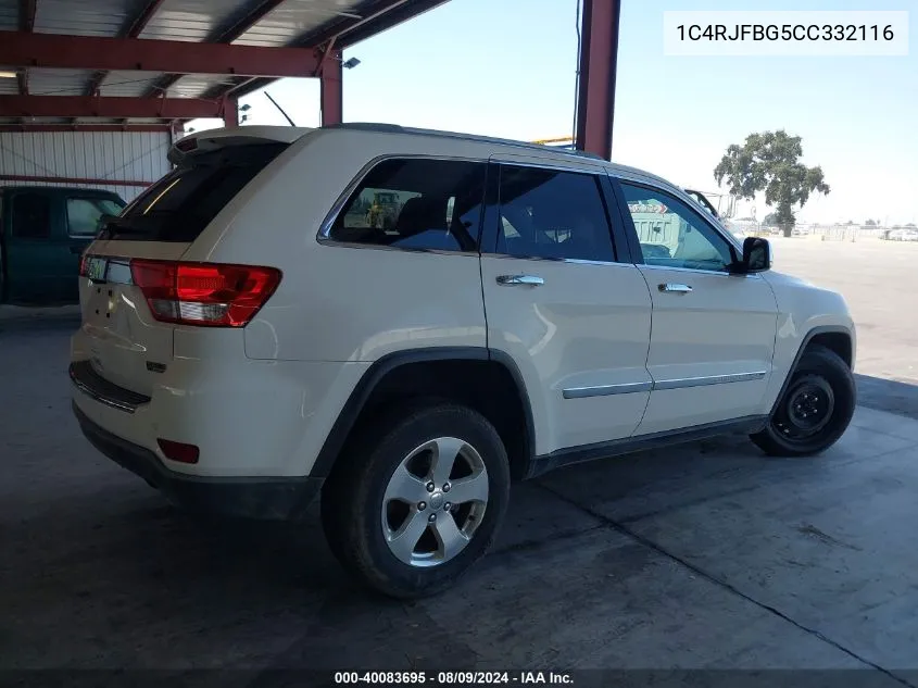 2012 Jeep Grand Cherokee Limited VIN: 1C4RJFBG5CC332116 Lot: 40083695