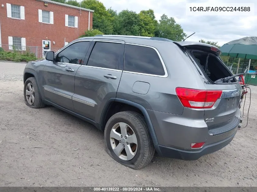 2012 Jeep Grand Cherokee Laredo VIN: 1C4RJFAG9CC244588 Lot: 40139222