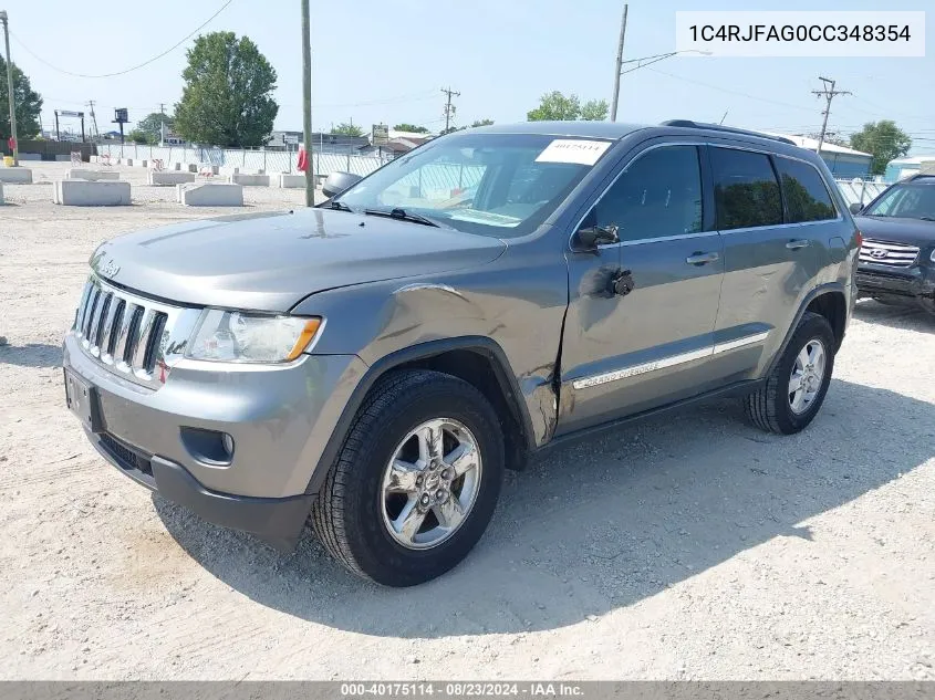 1C4RJFAG0CC348354 2012 Jeep Grand Cherokee Laredo