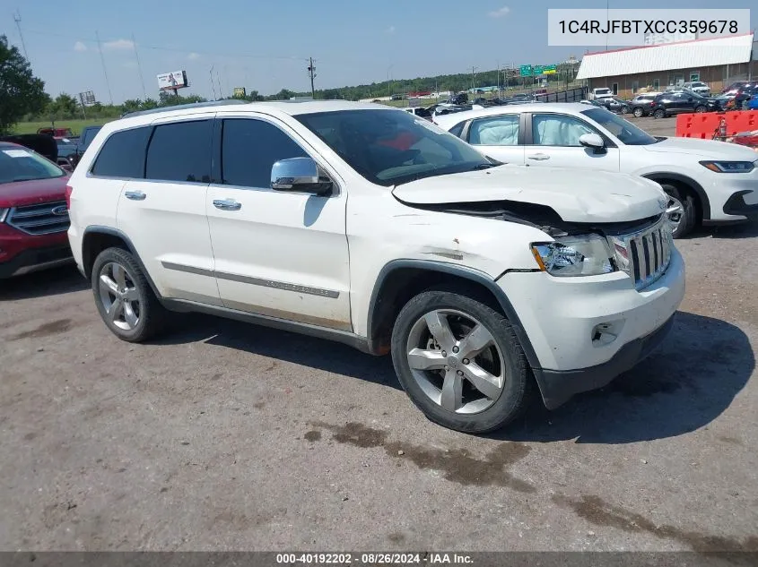 2012 Jeep Grand Cherokee Limited VIN: 1C4RJFBTXCC359678 Lot: 40192202