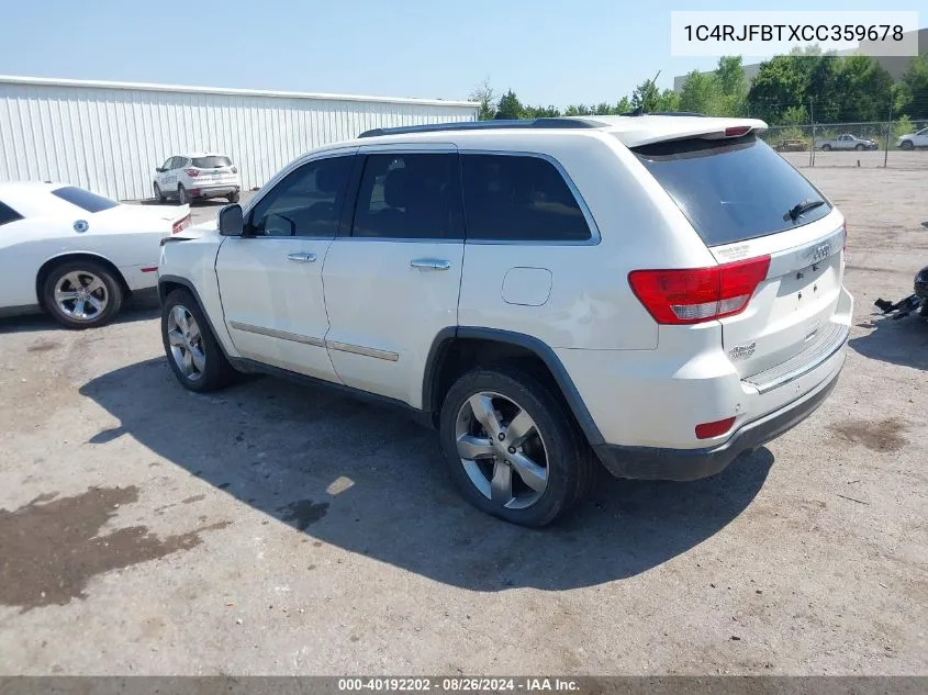 2012 Jeep Grand Cherokee Limited VIN: 1C4RJFBTXCC359678 Lot: 40192202