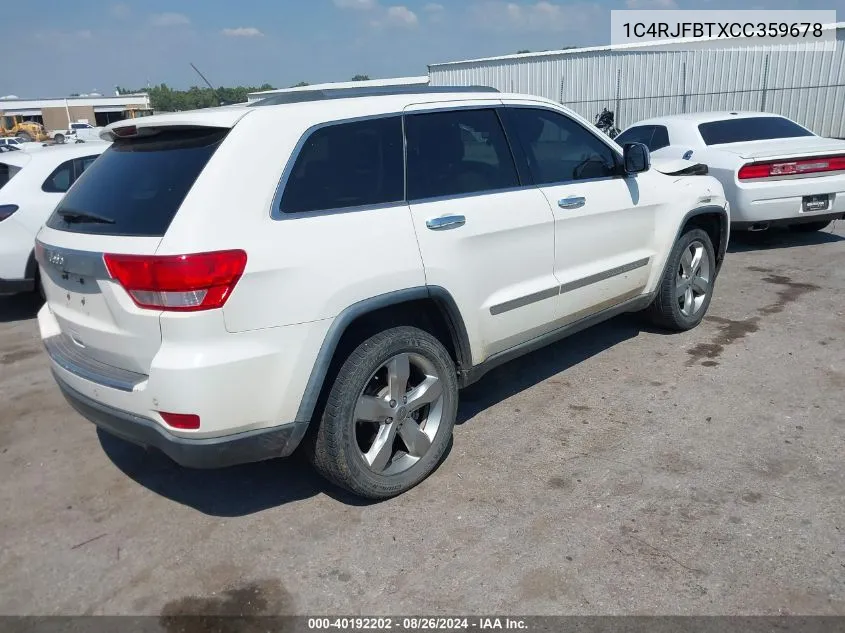 2012 Jeep Grand Cherokee Limited VIN: 1C4RJFBTXCC359678 Lot: 40192202