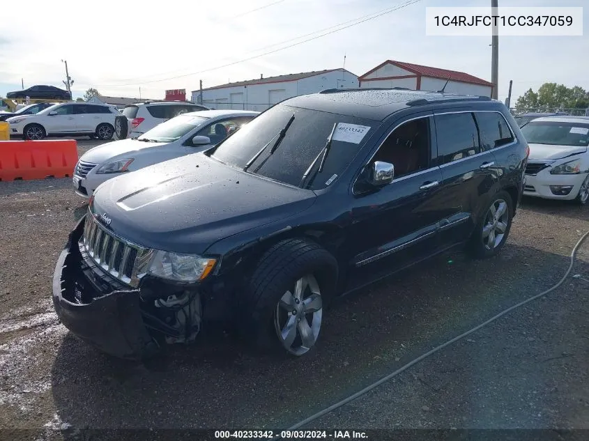 2012 Jeep Grand Cherokee Overland VIN: 1C4RJFCT1CC347059 Lot: 40233342