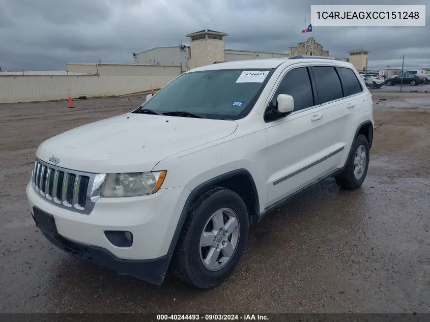 1C4RJEAGXCC151248 2012 Jeep Grand Cherokee Laredo