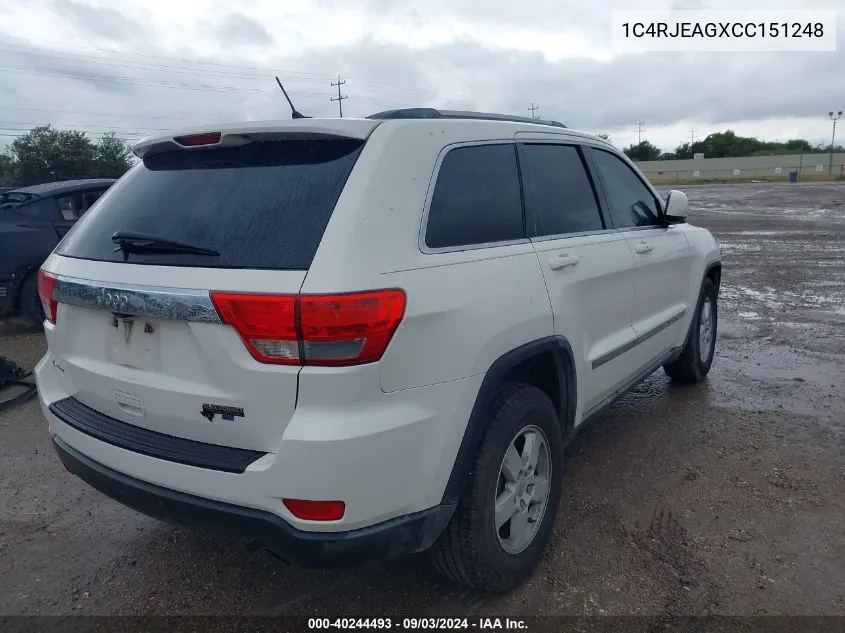 1C4RJEAGXCC151248 2012 Jeep Grand Cherokee Laredo