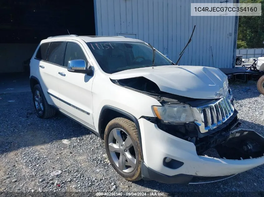 2012 Jeep Grand Cherokee Overland VIN: 1C4RJECG7CC354160 Lot: 40250140