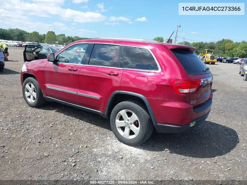 2012 Jeep Grand Cherokee Laredo VIN: 1C4RJFAG4CC273366 Lot: 40277225