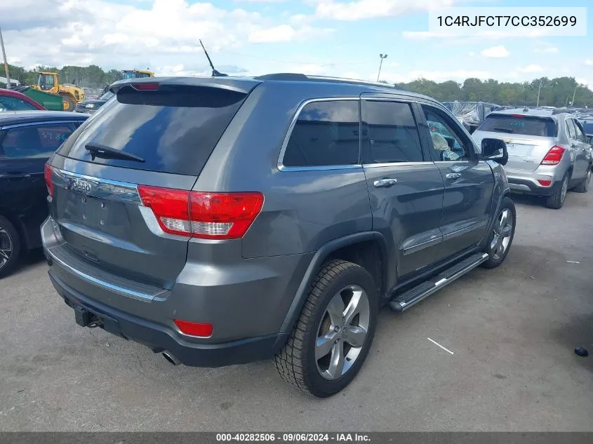 2012 Jeep Grand Cherokee Overland VIN: 1C4RJFCT7CC352699 Lot: 40282506