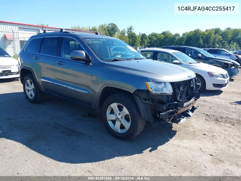 2012 Jeep Grand Cherokee Laredo VIN: 1C4RJFAG4CC255417 Lot: 40291056