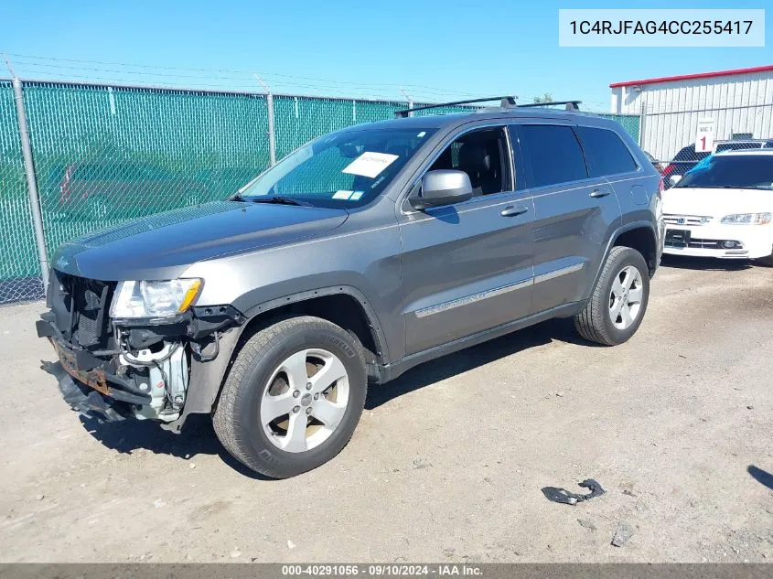 2012 Jeep Grand Cherokee Laredo VIN: 1C4RJFAG4CC255417 Lot: 40291056