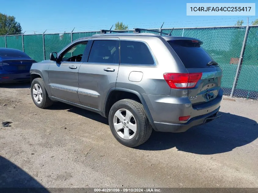 2012 Jeep Grand Cherokee Laredo VIN: 1C4RJFAG4CC255417 Lot: 40291056