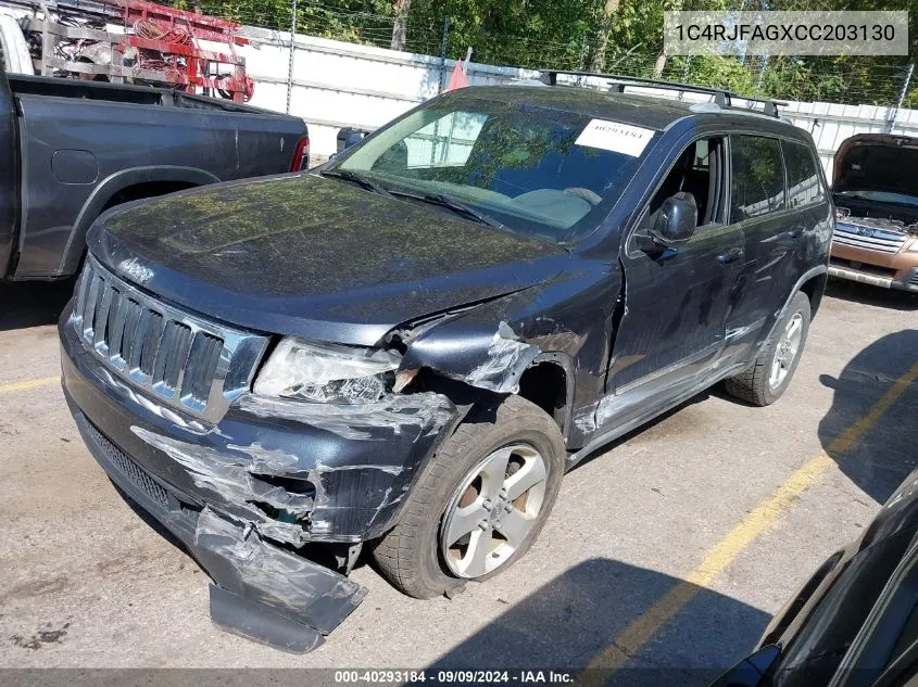 2012 Jeep Grand Cherokee Laredo VIN: 1C4RJFAGXCC203130 Lot: 40293184