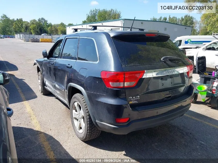 2012 Jeep Grand Cherokee Laredo VIN: 1C4RJFAGXCC203130 Lot: 40293184