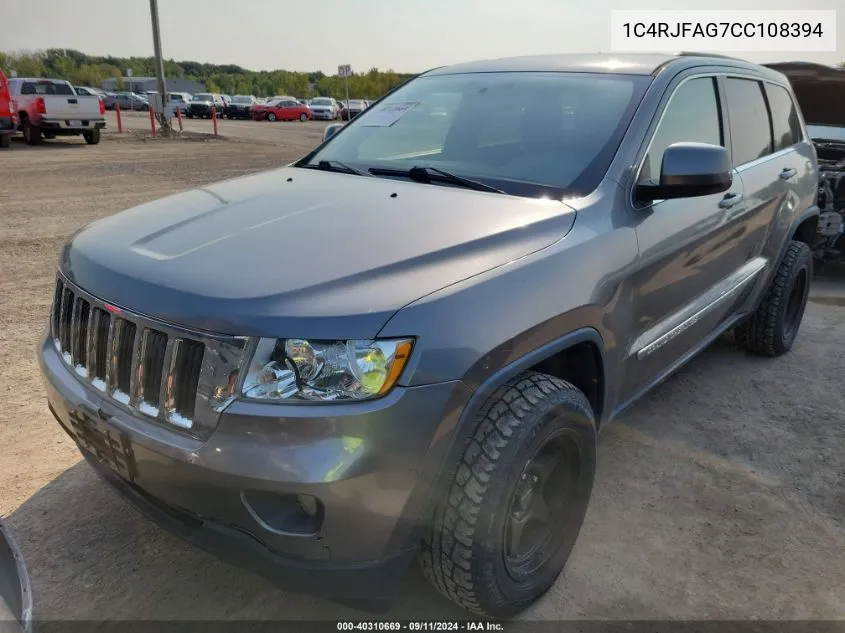 1C4RJFAG7CC108394 2012 Jeep Grand Cherokee Laredo