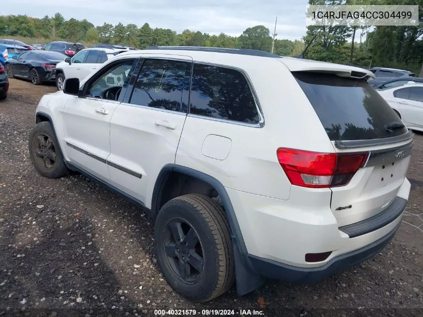 2012 Jeep Grand Cherokee Laredo VIN: 1C4RJFAG4CC304499 Lot: 40321579