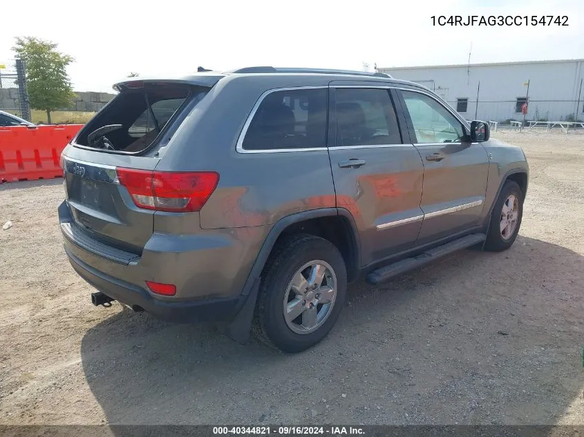 1C4RJFAG3CC154742 2012 Jeep Grand Cherokee Laredo