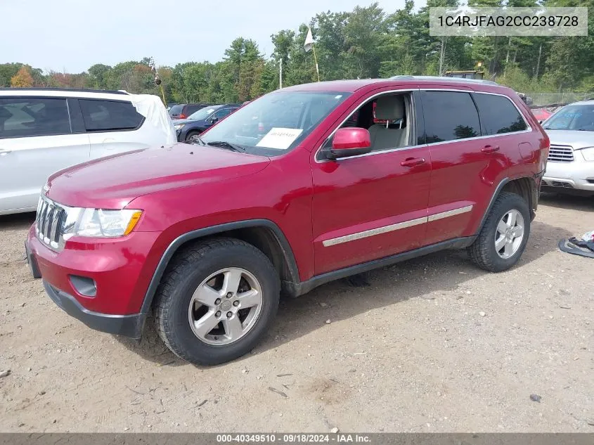 2012 Jeep Grand Cherokee Laredo VIN: 1C4RJFAG2CC238728 Lot: 40349510