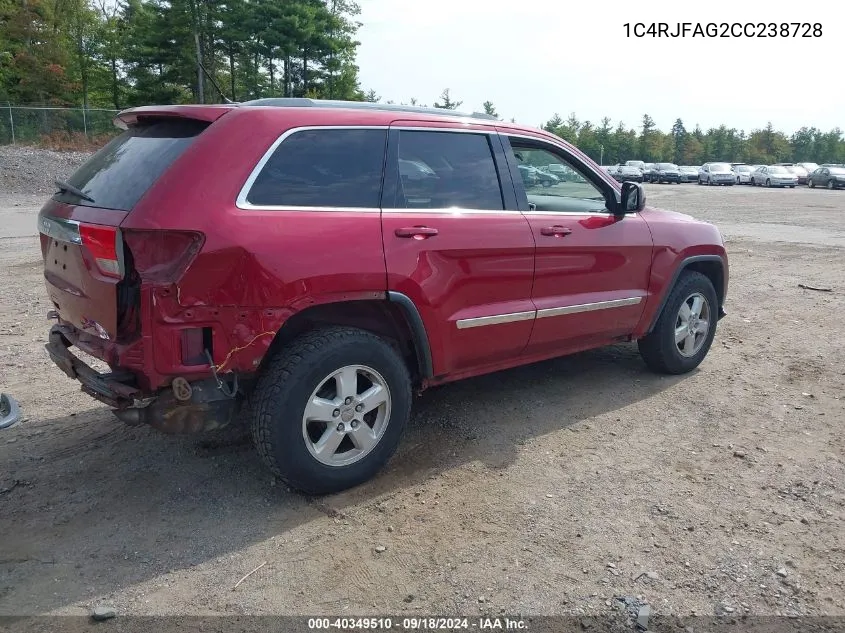 2012 Jeep Grand Cherokee Laredo VIN: 1C4RJFAG2CC238728 Lot: 40349510