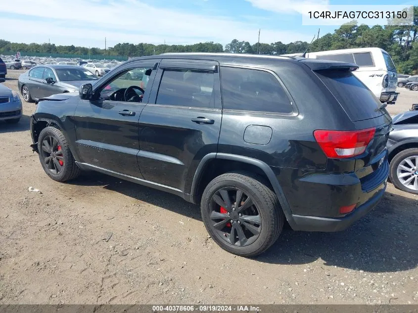 2012 Jeep Grand Cherokee Laredo VIN: 1C4RJFAG7CC313150 Lot: 40378606