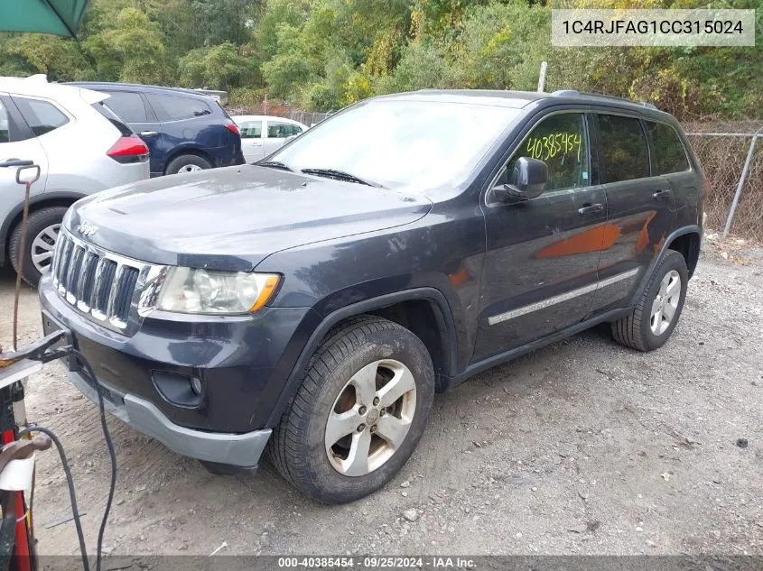 2012 Jeep Grand Cherokee Laredo VIN: 1C4RJFAG1CC315024 Lot: 40385454