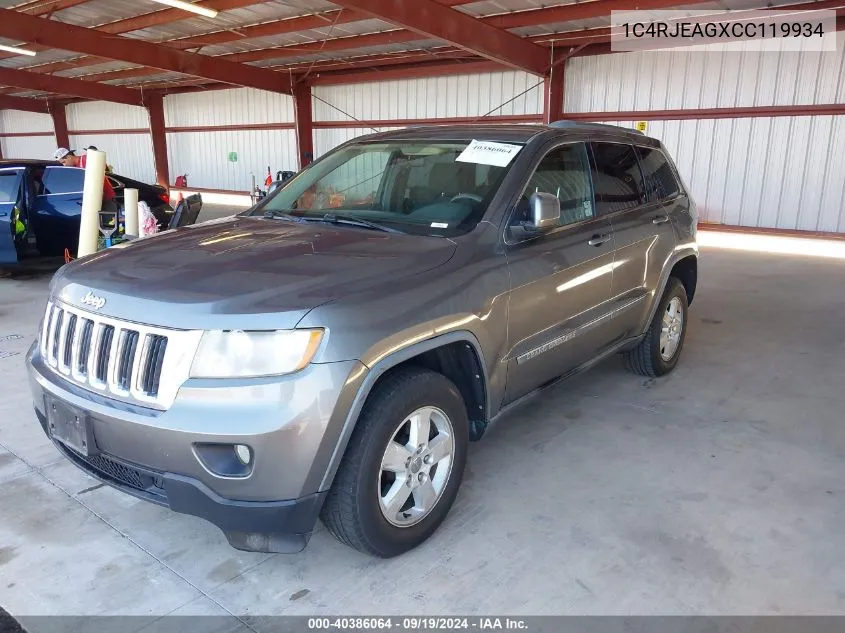 2012 Jeep Grand Cherokee Laredo VIN: 1C4RJEAGXCC119934 Lot: 40386064