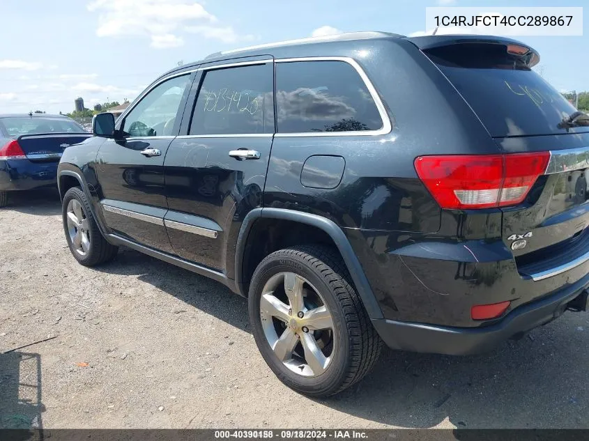 2012 Jeep Grand Cherokee Overland VIN: 1C4RJFCT4CC289867 Lot: 40390158