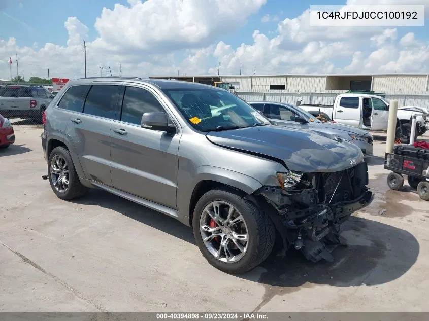 2012 Jeep Grand Cherokee Srt8 VIN: 1C4RJFDJ0CC100192 Lot: 40394898