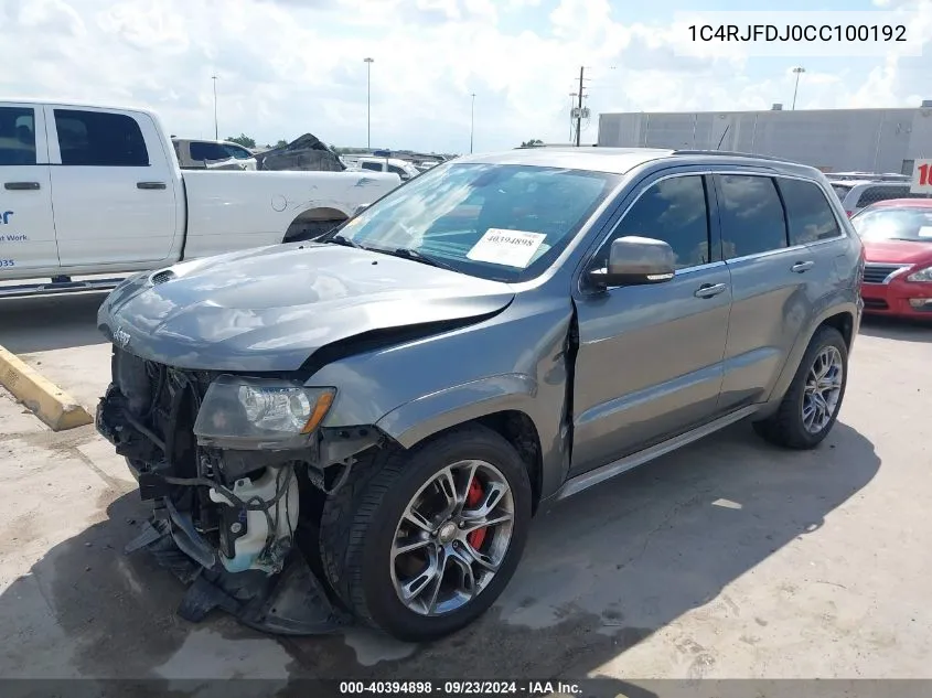 2012 Jeep Grand Cherokee Srt8 VIN: 1C4RJFDJ0CC100192 Lot: 40394898