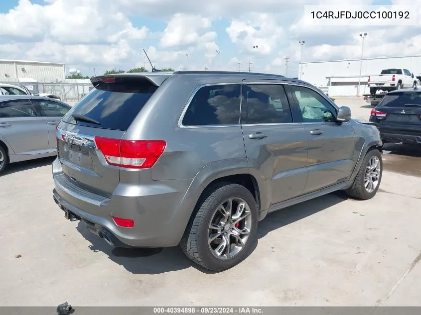 1C4RJFDJ0CC100192 2012 Jeep Grand Cherokee Srt8