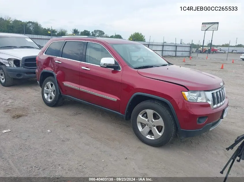 2012 Jeep Grand Cherokee Limited VIN: 1C4RJEBG0CC265533 Lot: 40403135