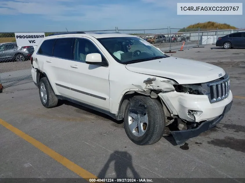 2012 Jeep Grand Cherokee Laredo VIN: 1C4RJFAGXCC220767 Lot: 40451224