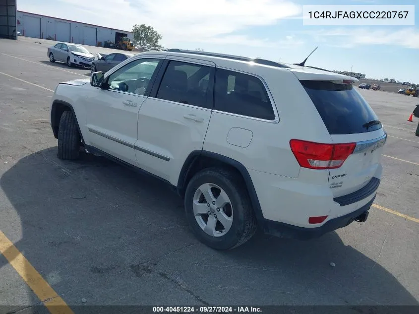 2012 Jeep Grand Cherokee Laredo VIN: 1C4RJFAGXCC220767 Lot: 40451224