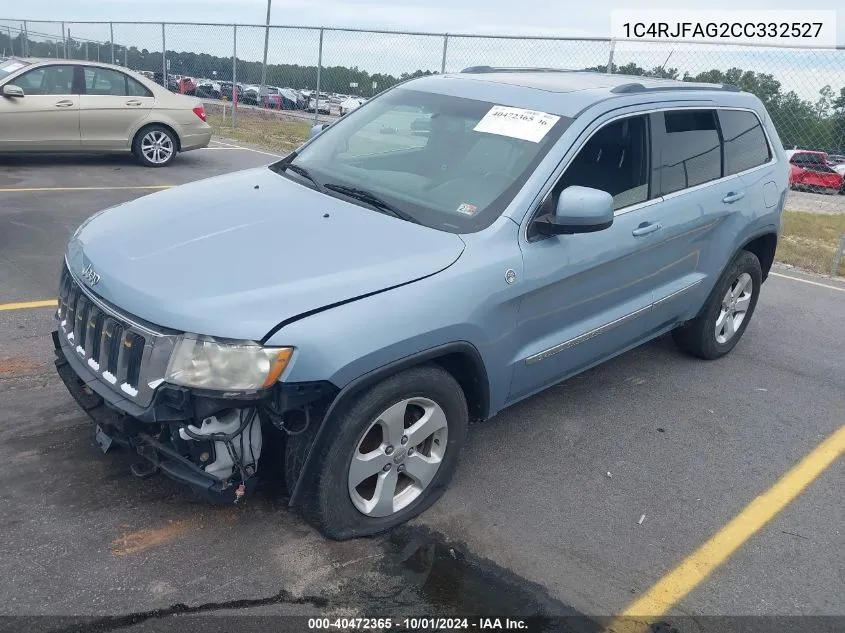 2012 Jeep Grand Cherokee Laredo VIN: 1C4RJFAG2CC332527 Lot: 40472365