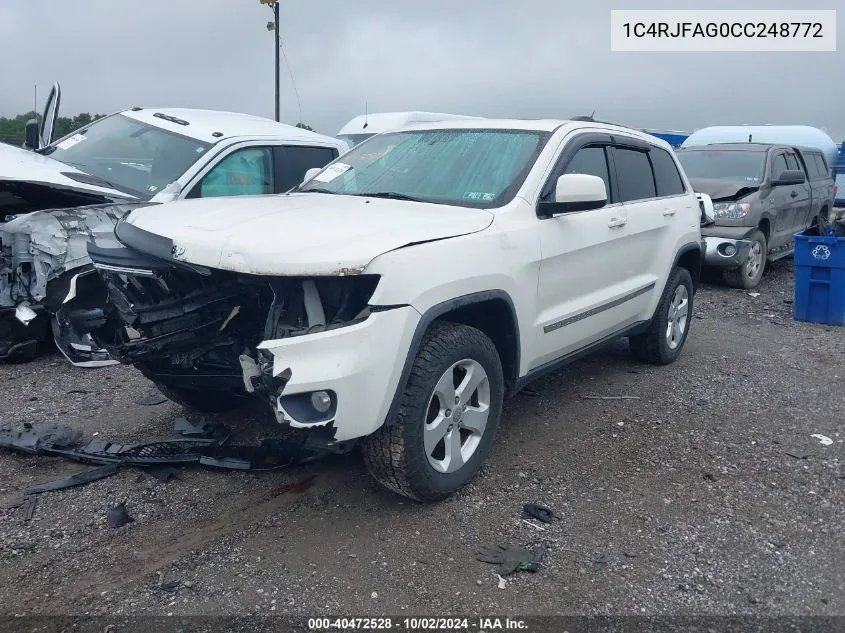 2012 Jeep Grand Cherokee Laredo VIN: 1C4RJFAG0CC248772 Lot: 40472528