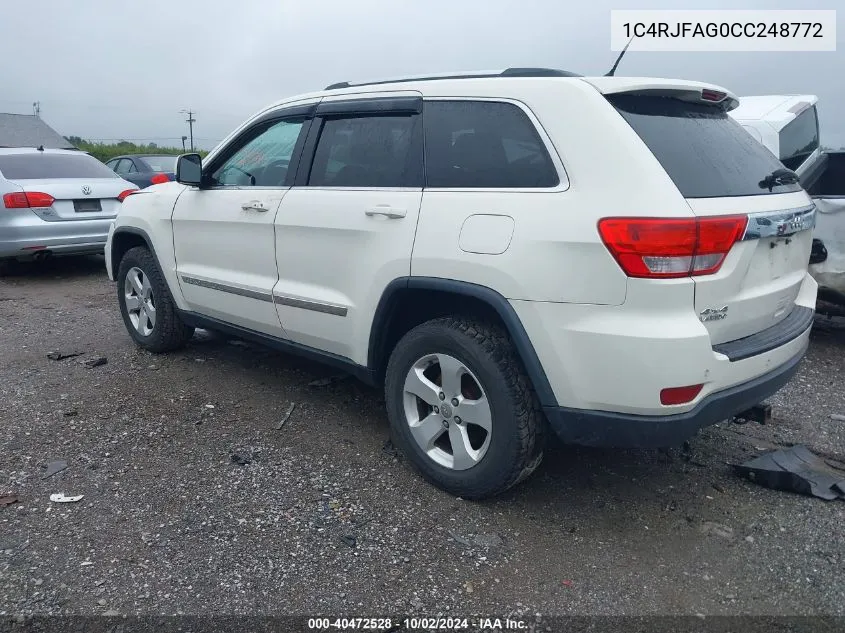 1C4RJFAG0CC248772 2012 Jeep Grand Cherokee Laredo