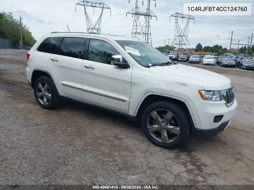 2012 Jeep Grand Cherokee Limited VIN: 1C4RJFBT4CC124760 Lot: 40481414