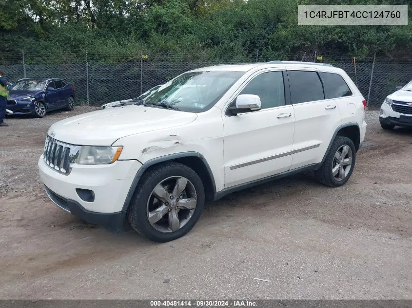 2012 Jeep Grand Cherokee Limited VIN: 1C4RJFBT4CC124760 Lot: 40481414