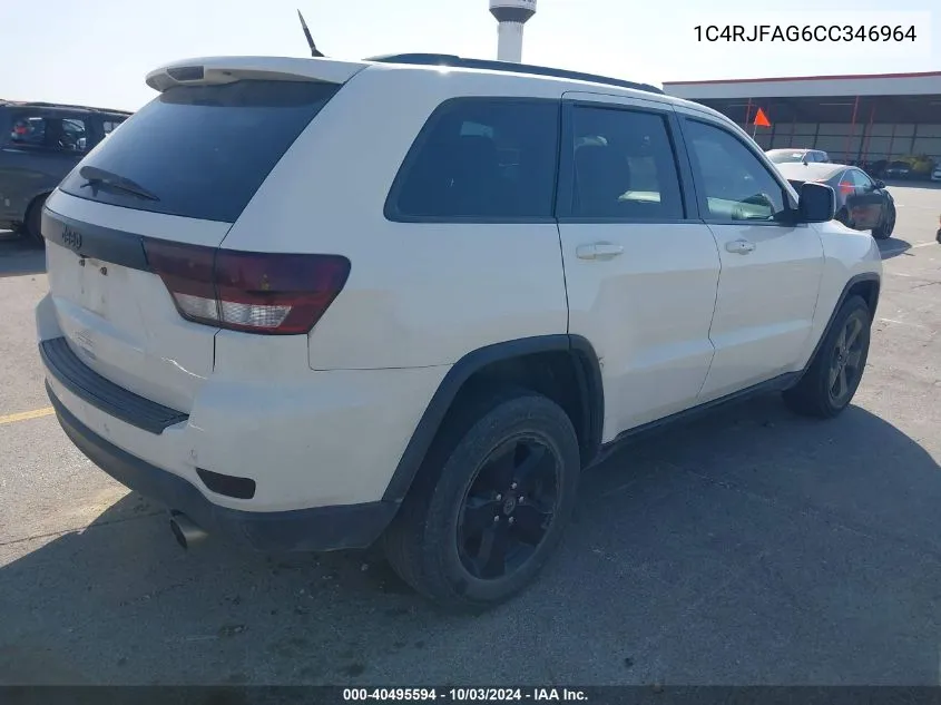 2012 Jeep Grand Cherokee Laredo VIN: 1C4RJFAG6CC346964 Lot: 40495594