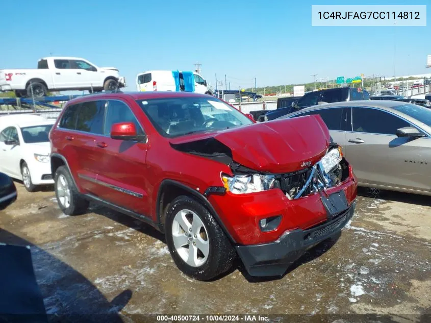 2012 Jeep Grand Cherokee Laredo VIN: 1C4RJFAG7CC114812 Lot: 40500724