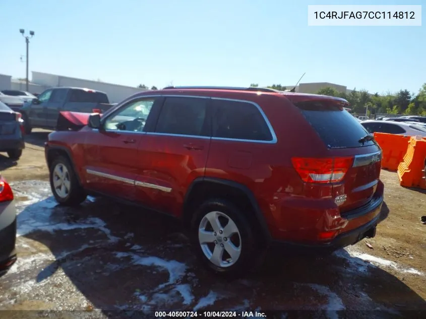 2012 Jeep Grand Cherokee Laredo VIN: 1C4RJFAG7CC114812 Lot: 40500724