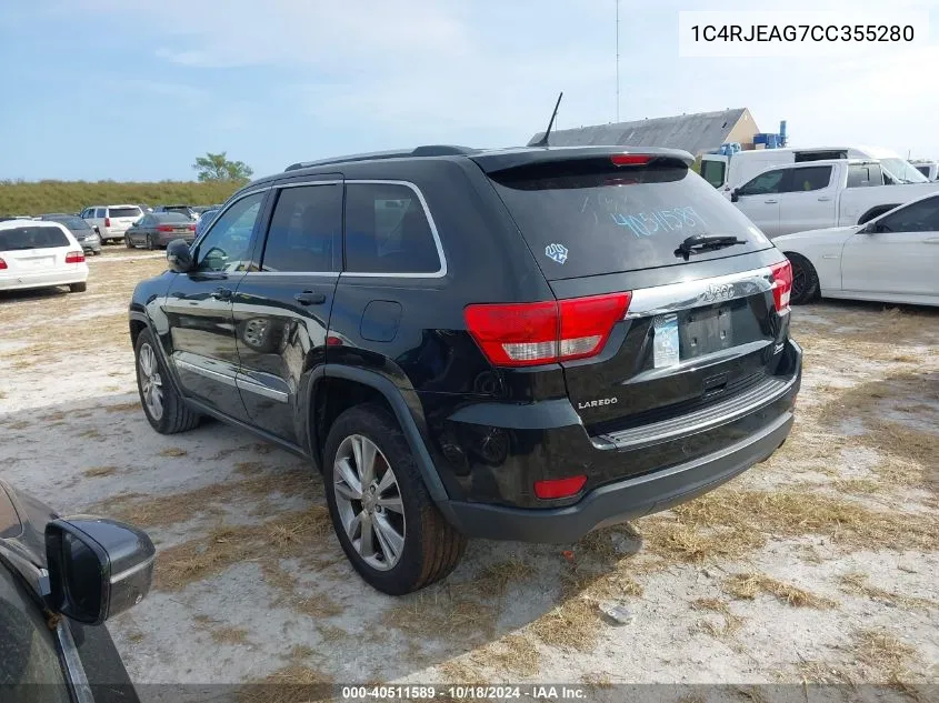 2012 Jeep Grand Cherokee Laredo VIN: 1C4RJEAG7CC355280 Lot: 40511589