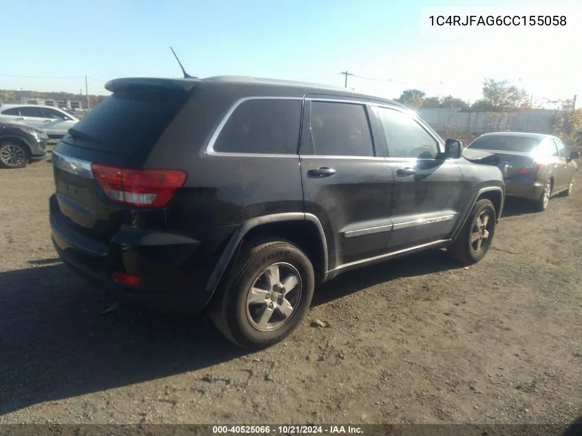 2012 Jeep Grand Cherokee Laredo VIN: 1C4RJFAG6CC155058 Lot: 40525066