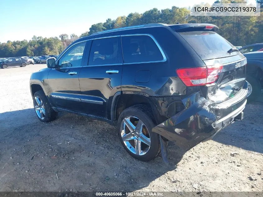 2012 Jeep Grand Cherokee Overland VIN: 1C4RJFCG9CC219378 Lot: 40605066