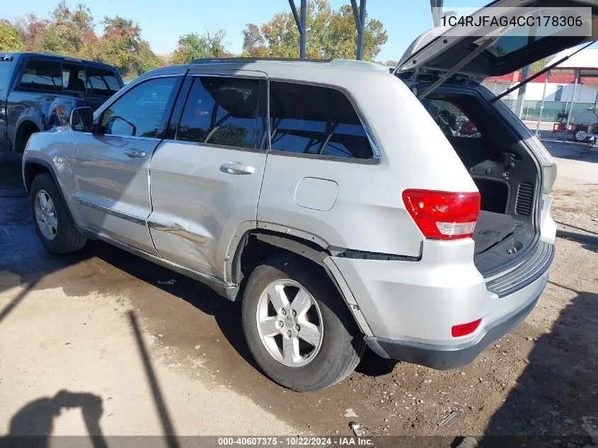 2012 Jeep Grand Cherokee Laredo VIN: 1C4RJFAG4CC178306 Lot: 40607375