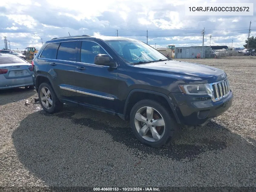 2012 Jeep Grand Cherokee Laredo VIN: 1C4RJFAG0CC332672 Lot: 40608153