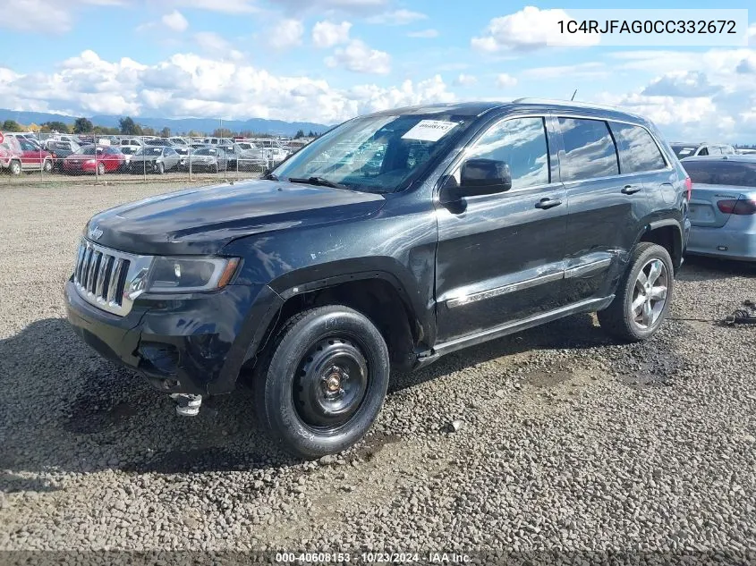 2012 Jeep Grand Cherokee Laredo VIN: 1C4RJFAG0CC332672 Lot: 40608153