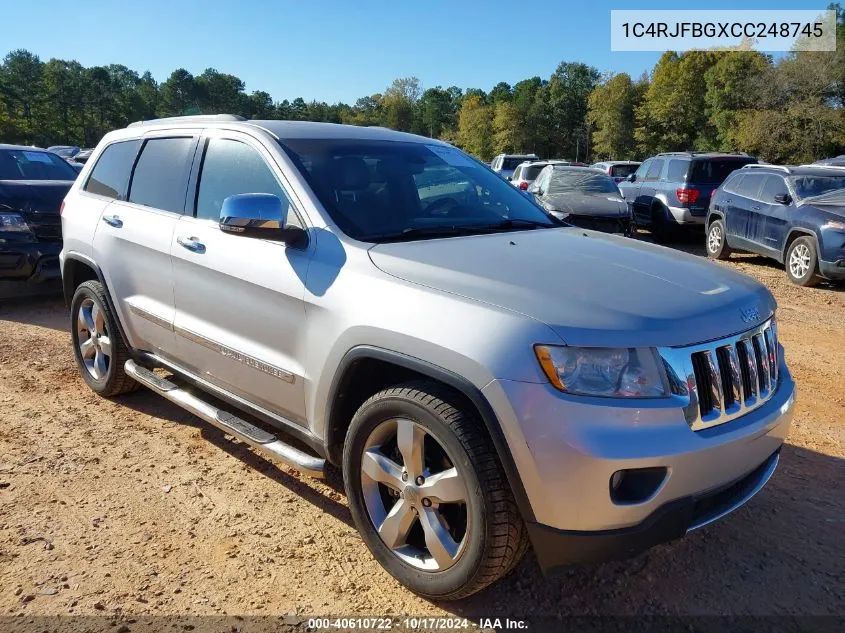 2012 Jeep Grand Cherokee Limited VIN: 1C4RJFBGXCC248745 Lot: 40610722