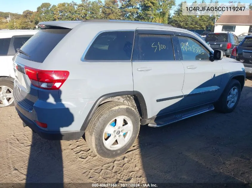 2012 Jeep Grand Cherokee Laredo VIN: 1C4RJFAG5CC119247 Lot: 40637358