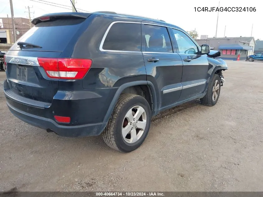 2012 Jeep Grand Cherokee Laredo VIN: 1C4RJFAG4CC324106 Lot: 40664734