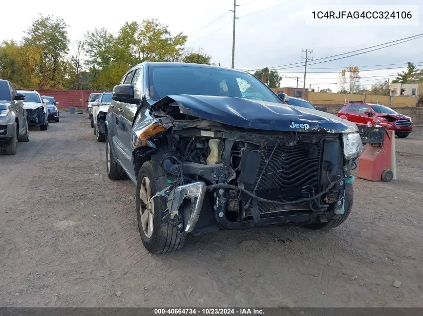 2012 Jeep Grand Cherokee Laredo VIN: 1C4RJFAG4CC324106 Lot: 40664734